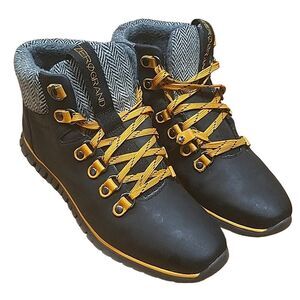 Cole haan Zero Grand Black Plaid Lining hiker boot WP Women's  7B